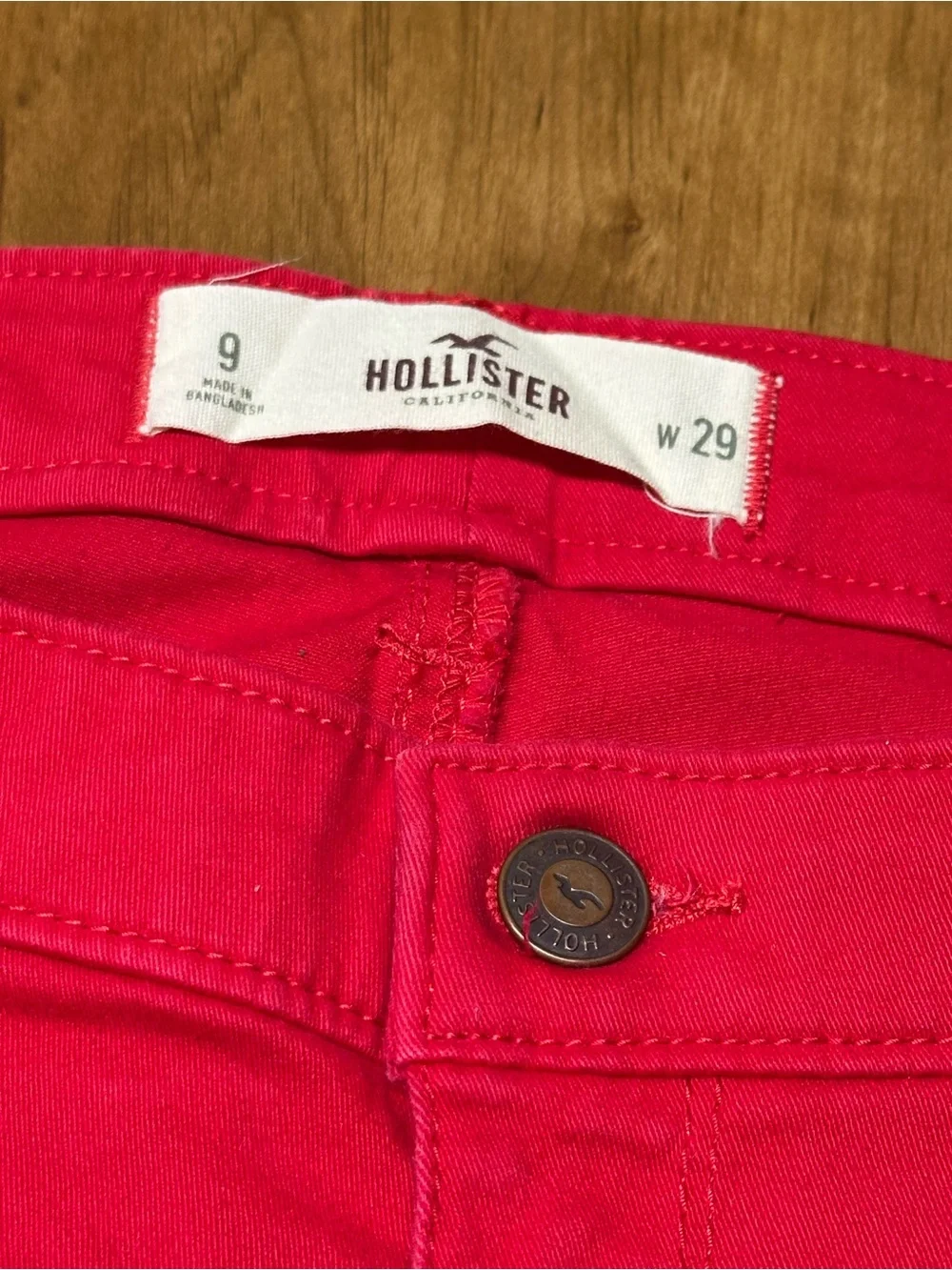 Hollister Bright Red Skinny Jeans low rise Size 9 Y2k